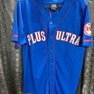 Hot Topic Blue Plus Ultra Men's Jersey My Hero Academia Size L